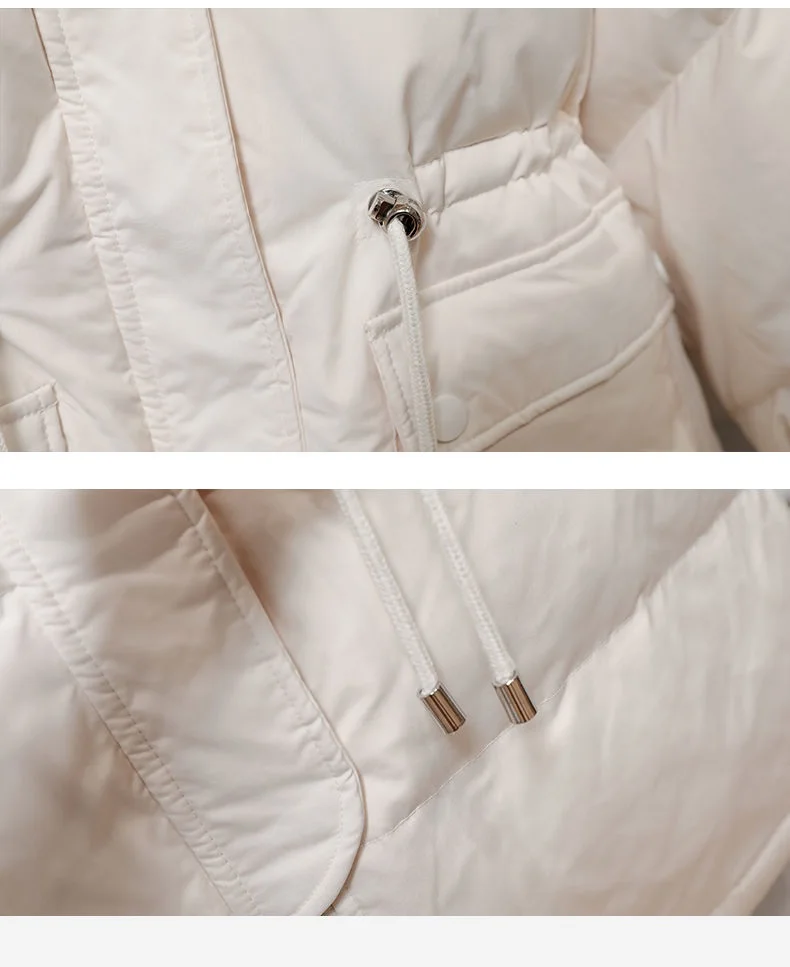 

Korean Hooded Winter Jackets Women Warm Down Coats Parkas Woman Long White Duck Down Coats Female Casual Loose Down Jackets Coat