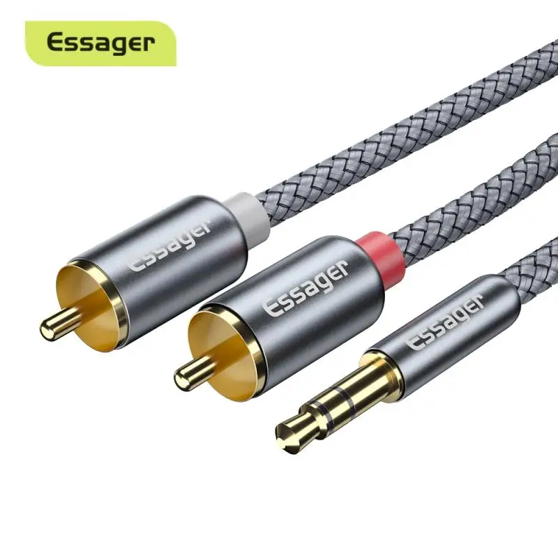 Кабель Essager RCA Aux с разъемом 3 5 мм на 2 аудиокабель Штекерный адаптер сплиттер для