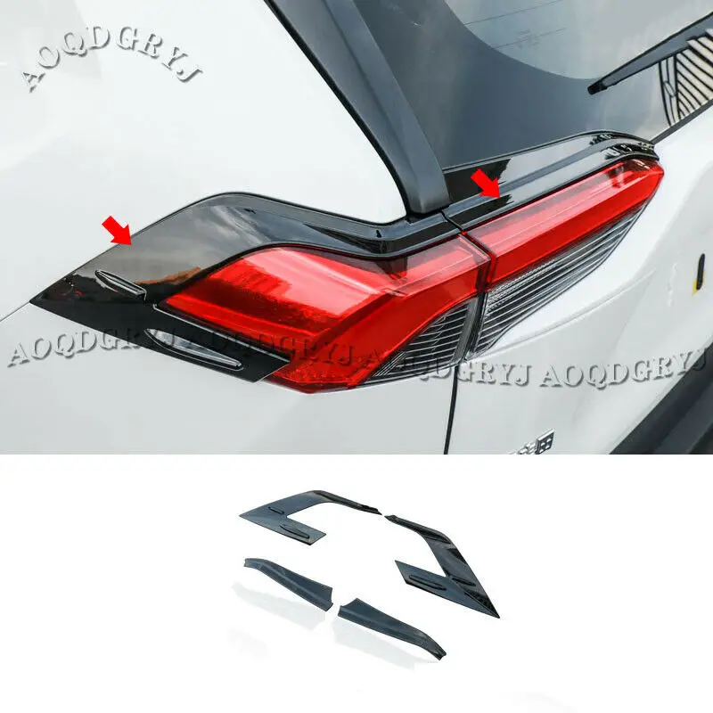 

Glossy Black Rear Bumper Taillight Moulding Trim Cover 4Pcs For TOYOTA RAV4 2019-2020 Car Styling Accessories