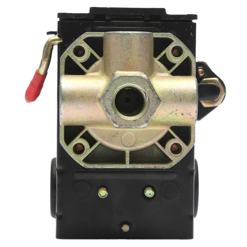 

Переключатель давления 90-125PSI, 4 порта, 26 А, регулирующий клапан, воздушный компрессор, сверхмощный, черный