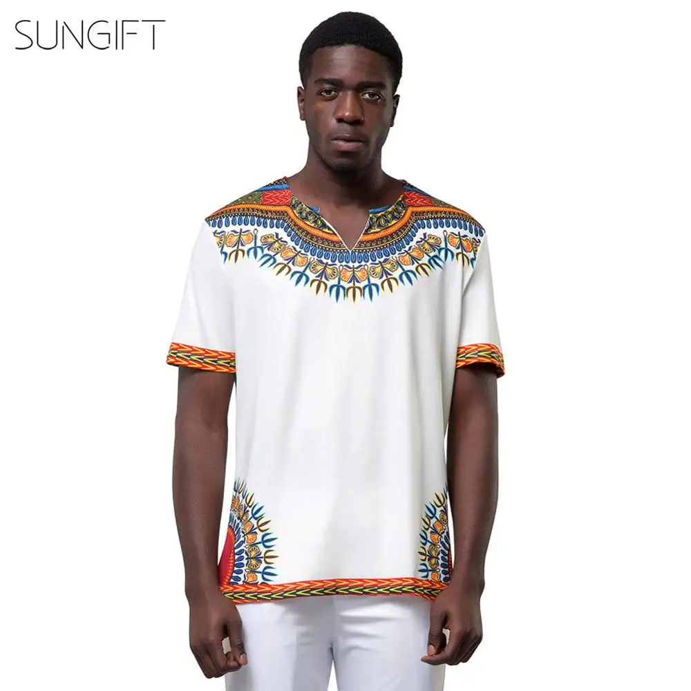 Мужская футболка с коротким рукавом SUNGIFT Классическая в африканском стиле