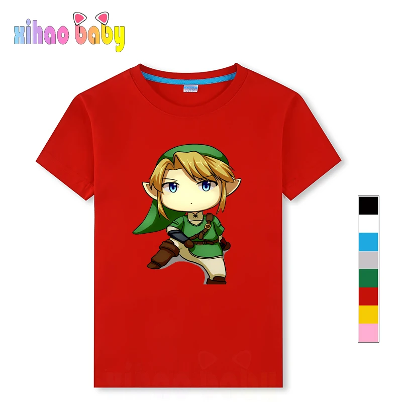 

Summer cotton T-shirt Boy Girl Legend Game Tshirt 3D Print Breath of the Wild Boys/ Girls T Shirt Streetwear Zelda Tops 2-15Year