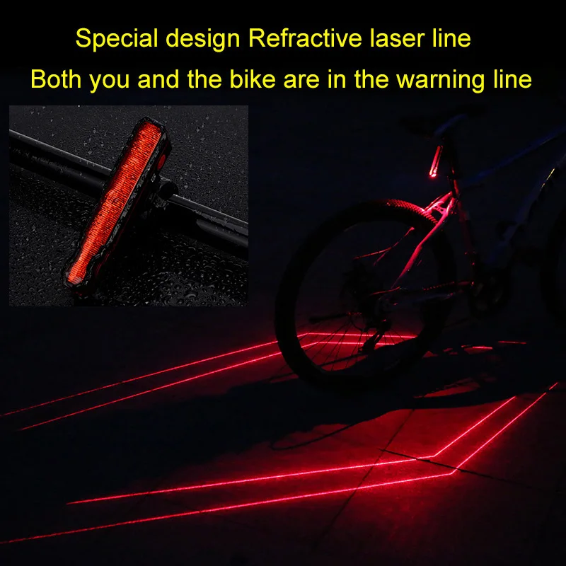 Задний Фонарь велосипедный лазерный аккумуляторный с зарядкой от USB | Спорт и