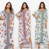 women white retro floral bohemian dresses 2021 spring summer long casual sexy office work beach boho plus size dress loose