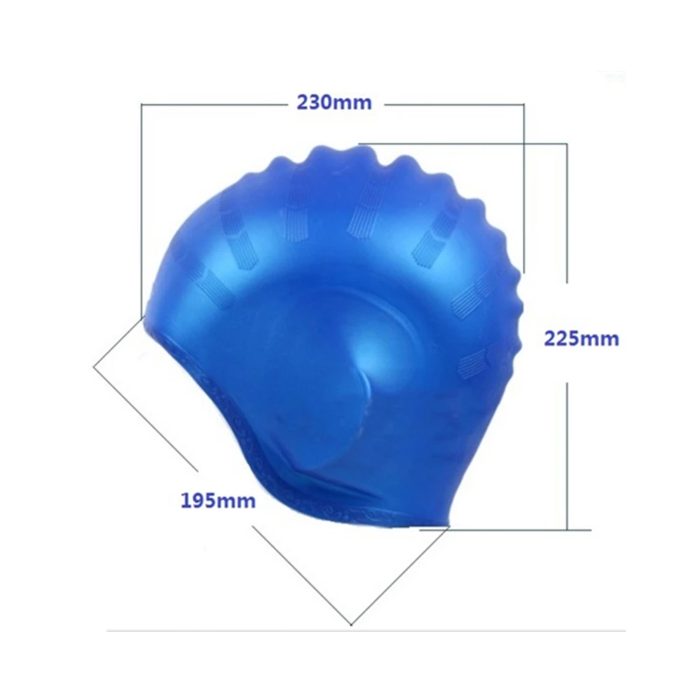 

1PCs Silicone Diving Swimming Cap Swim Pool Water Sport Waterproof Long Hair Protection Ear Cup Swim Caps Hat for Women Men
