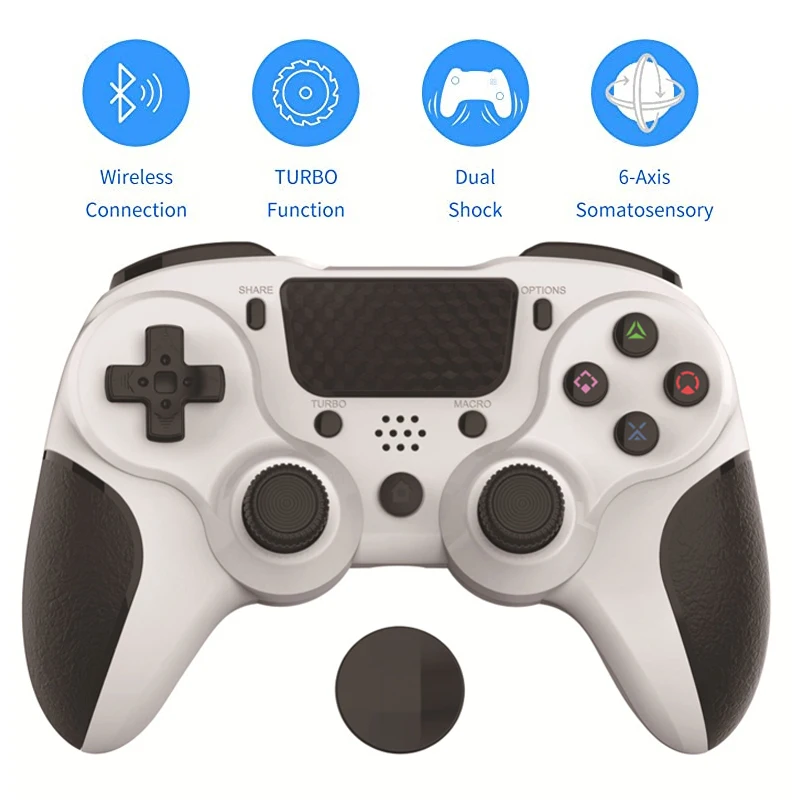 Совместимый с Bluetooth игровой контроллер беспроводной геймпад подходит для PS4 Apple