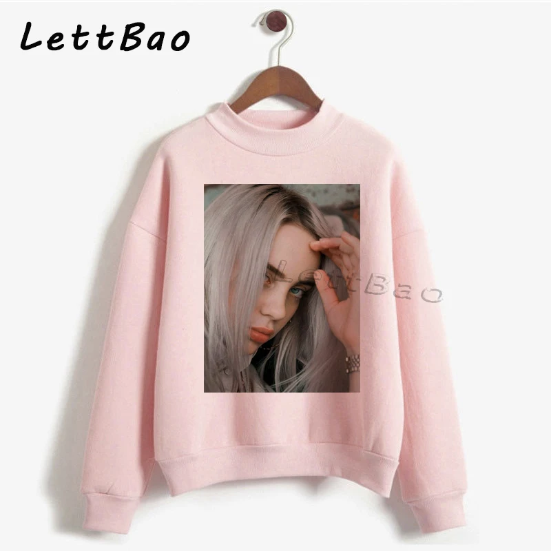 2 Billie Eilish толстовки свитер уличная Эстетическая Готическая Moletom Feminino Ullzang Harajuku на заказ Женская толстовка Femme 90s - Цвет: 2