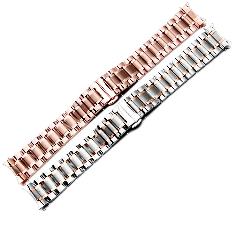 Curved End Stainless Steel Watchband for Tissot 1853 Couturier T035 14/16/17/18/22/24mm Watch Band Women Men's Strap Bracelet