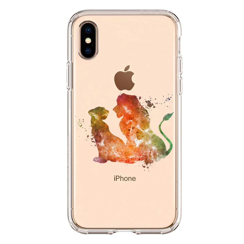 TPU Милый мягкий силиконовый чехол из ТПУ с изображением короля льва Simba для телефона iPhone XS MAX 6 6S 7 8 Plus X XR прозрачный чехол - Цвет: TPU