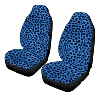 jun teng retro blue leopard print car interior front row seat cover breathable non slip material car seat protection accessories
