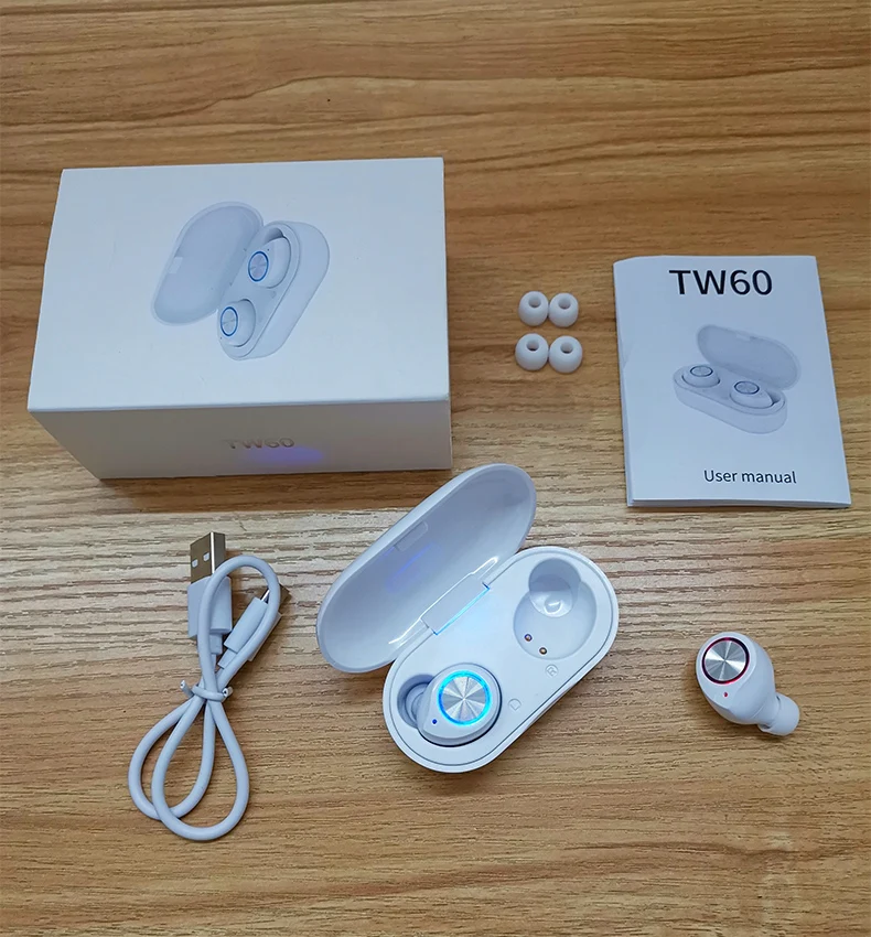 DAG TW60 TWS Bluetooth V5.0 гарнитура спортивные беспроводные наушники 3D стерео наушники мини вкладыши двойной микрофон с зарядным устройством