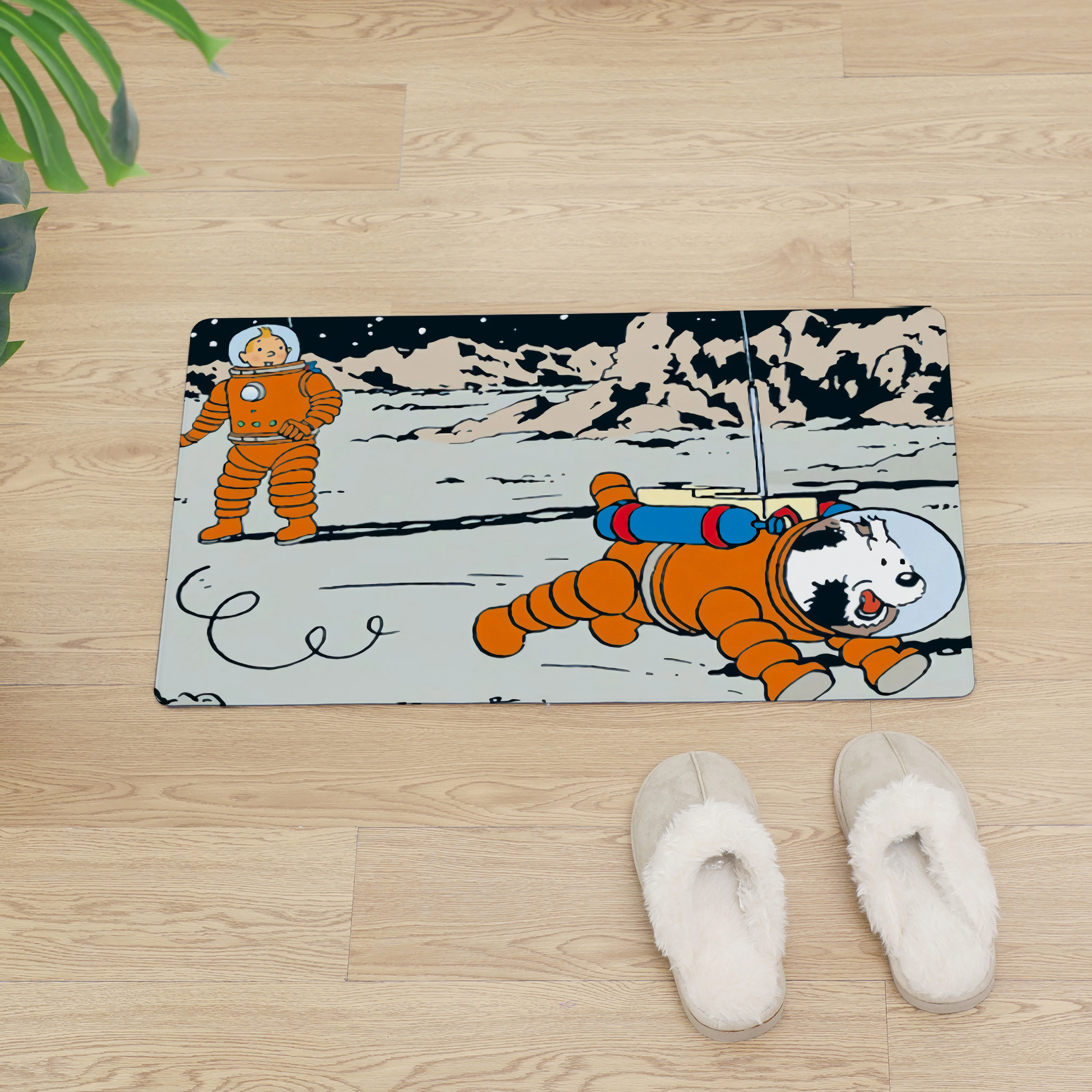 Мультяшный Tintin коврик для входной двери, Противоскользящий коврик для пола, маслостойкий кухонный ковер, коврик аниме, легко чистится, коврик для двери из ПВХ