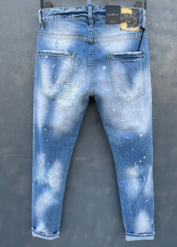 blue pants classic,Authentic DSQUARED2,Retro,Italian brand ,Women/Men Jeans,locomotive,Jogging jeans,DSQ032