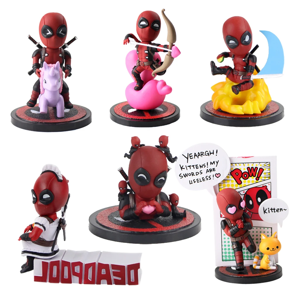Игрушечная фигурка Дэдпула мини яйцо серия атаки X Men Уэйд с единорогом котенок