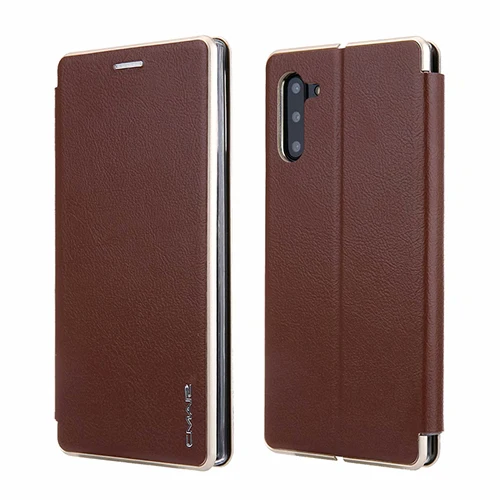 Для samsung Galaxy Note 10 Plus, чехол на магните, флип, кожаный чехол-кошелек для samsung S10, S8, S9 plus, Note 10, 9, 8, чехол, Coque - Цвет: Brown