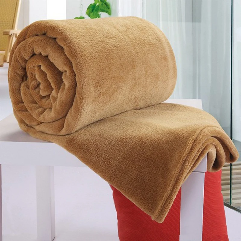 

8 Size blankets for beds Soft Warm Coral Fleece Blanket Winter Sheet Bedspread Sofa Throw 230Gsm Light Wash Flannel Blankets
