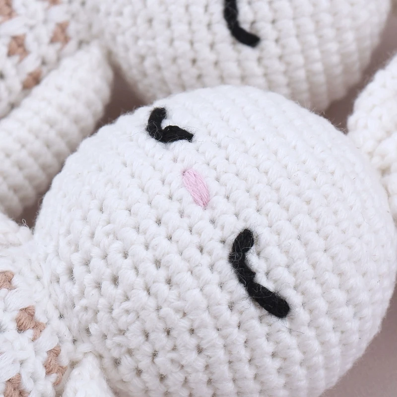 New Handmade Rabbit Crochet Wool Doll Animal Stuffed Plush Toy Baby Soothing Sleeping Gifts for Kids Birthday | Игрушки и хобби