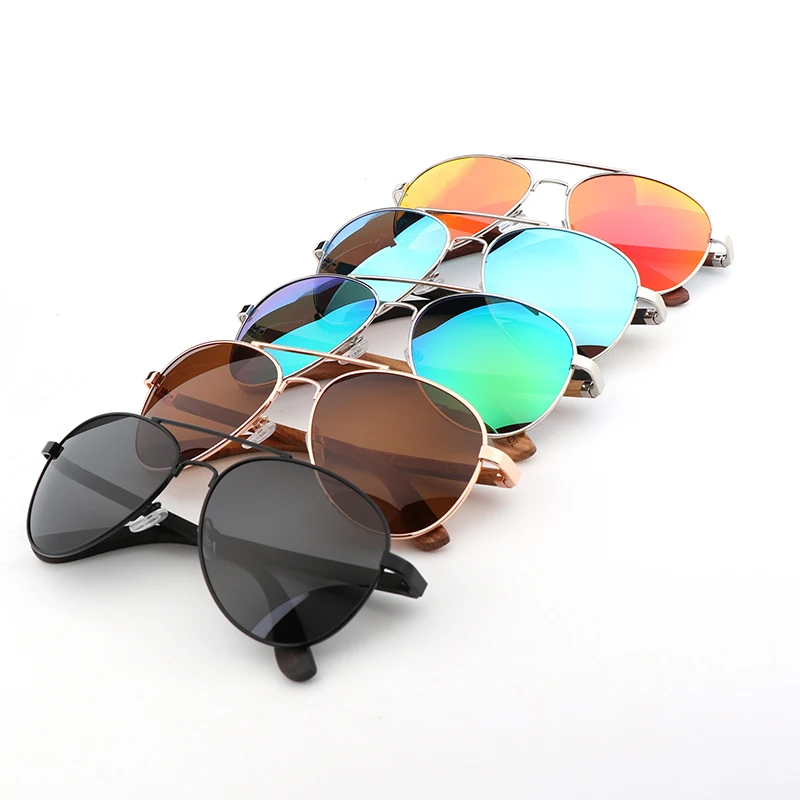 

Retro Classic Sun Glasses for Women Polarized Fashion Wooden Metal Frame Men Brand Designer Sun Glasses Red Lens Eyewear Driving