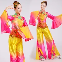 hanfu dance costume female fan dance folk style dance costume hmong clothes chinese folk dance costume for woman