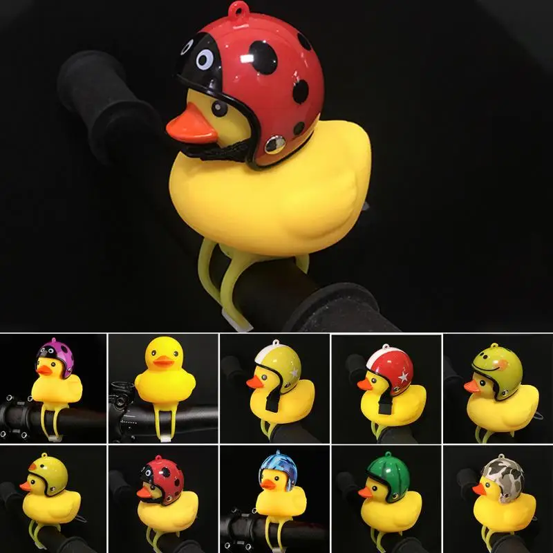 Велосипедные колокольчики мультяшная маленькая форма желтой утки Led силиконовый