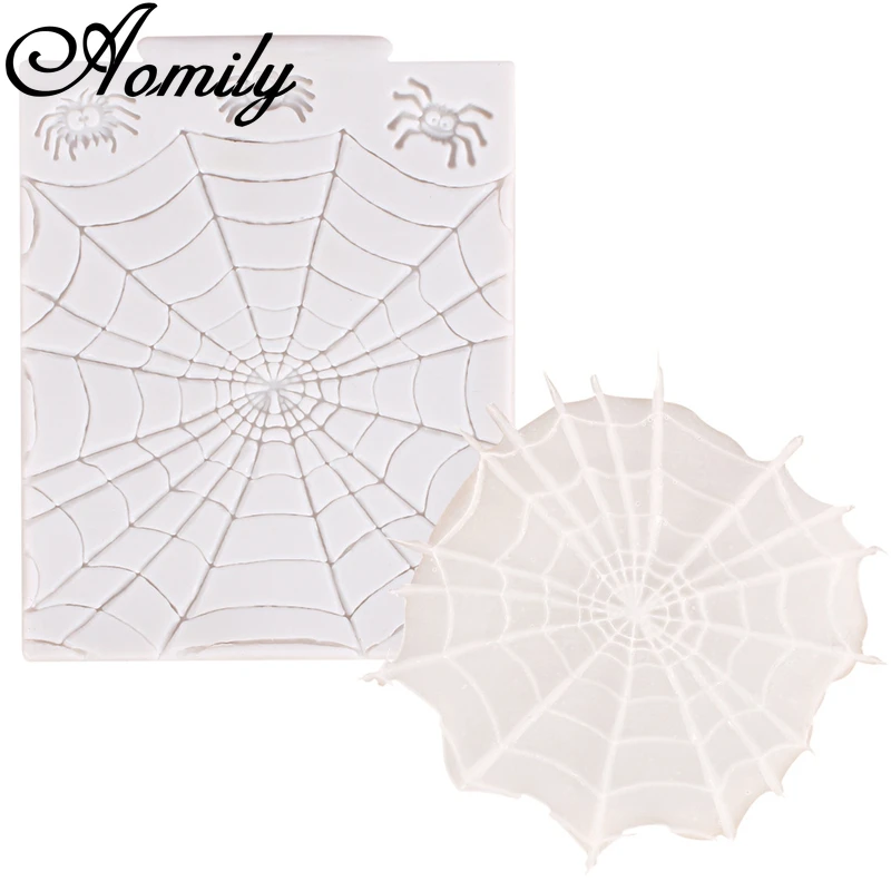 

Форма силиконовая Aomily для выпечки на Хэллоуин, форма паутина для помадки, формы для шоколадных конфет, формы для украшения для выпечки «сдел...