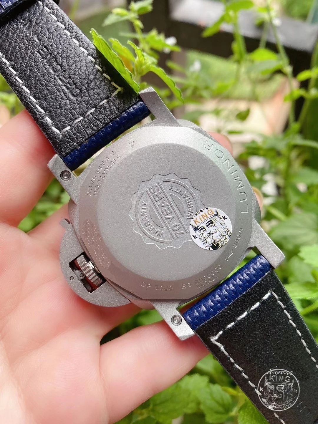 

2020 New Men Automatic Mechanical Carbotech Carbon Fiber Titanium Blue Canvas Leather Green Luminous 3 Days 1950 Watch 44mm