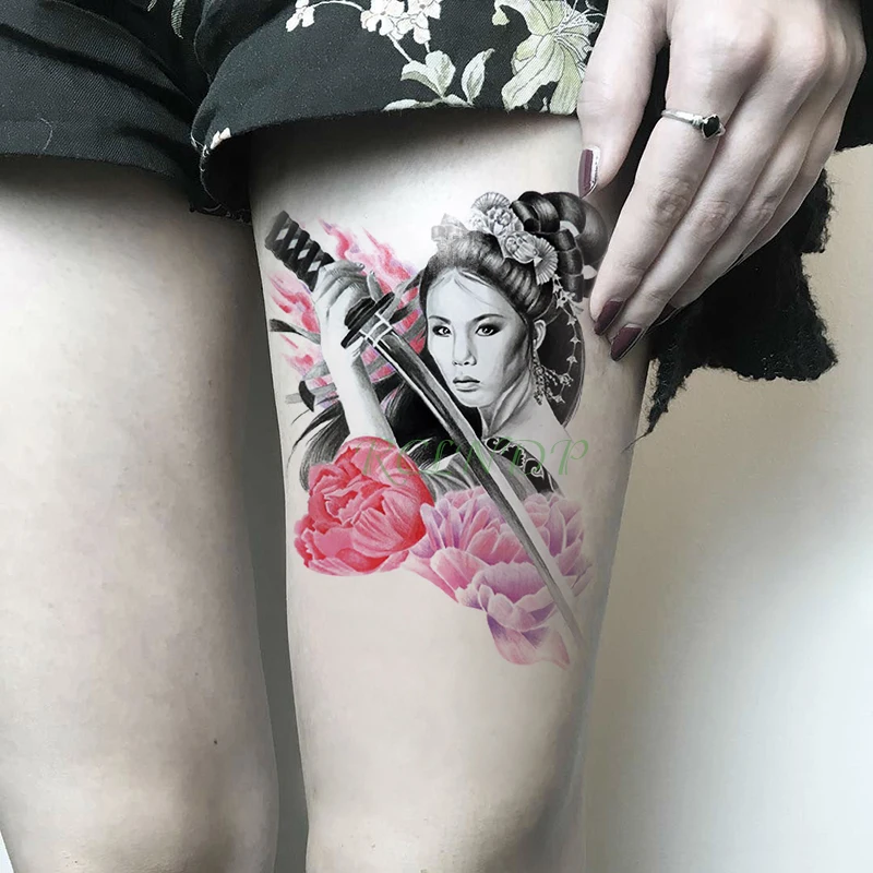 Водостойкая Временная тату-наклейка нож для девочки цветок розы поддельные тату