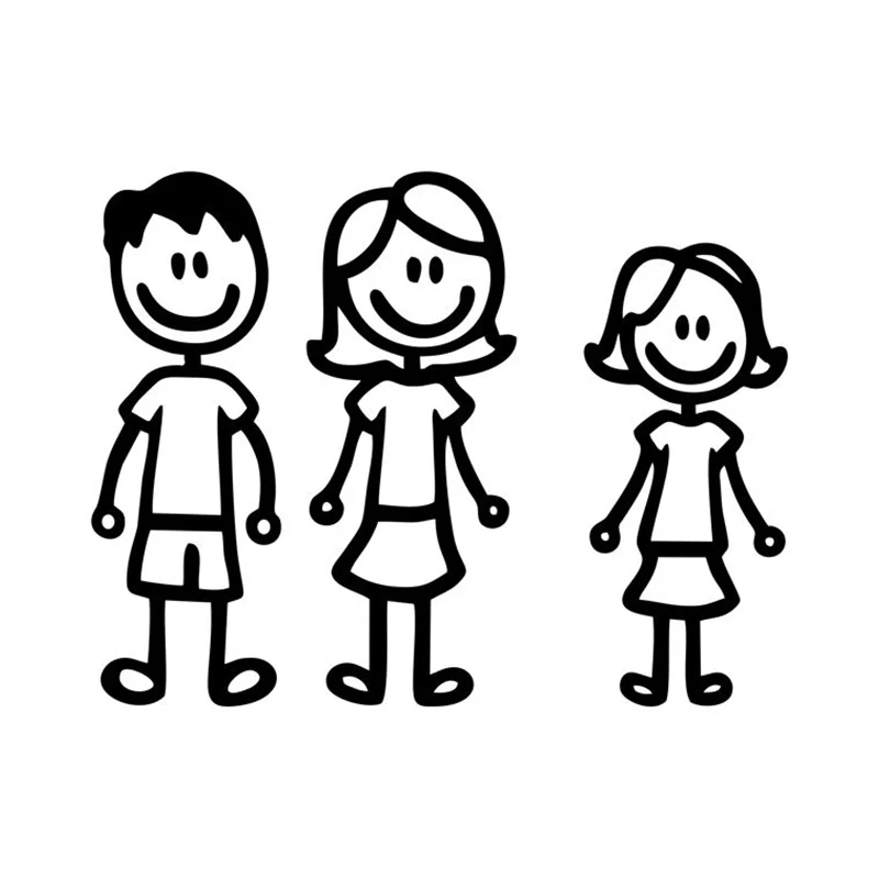 CS-1825# несколько размеров наклейки на авто папа мама и дочь водонепроницаемые