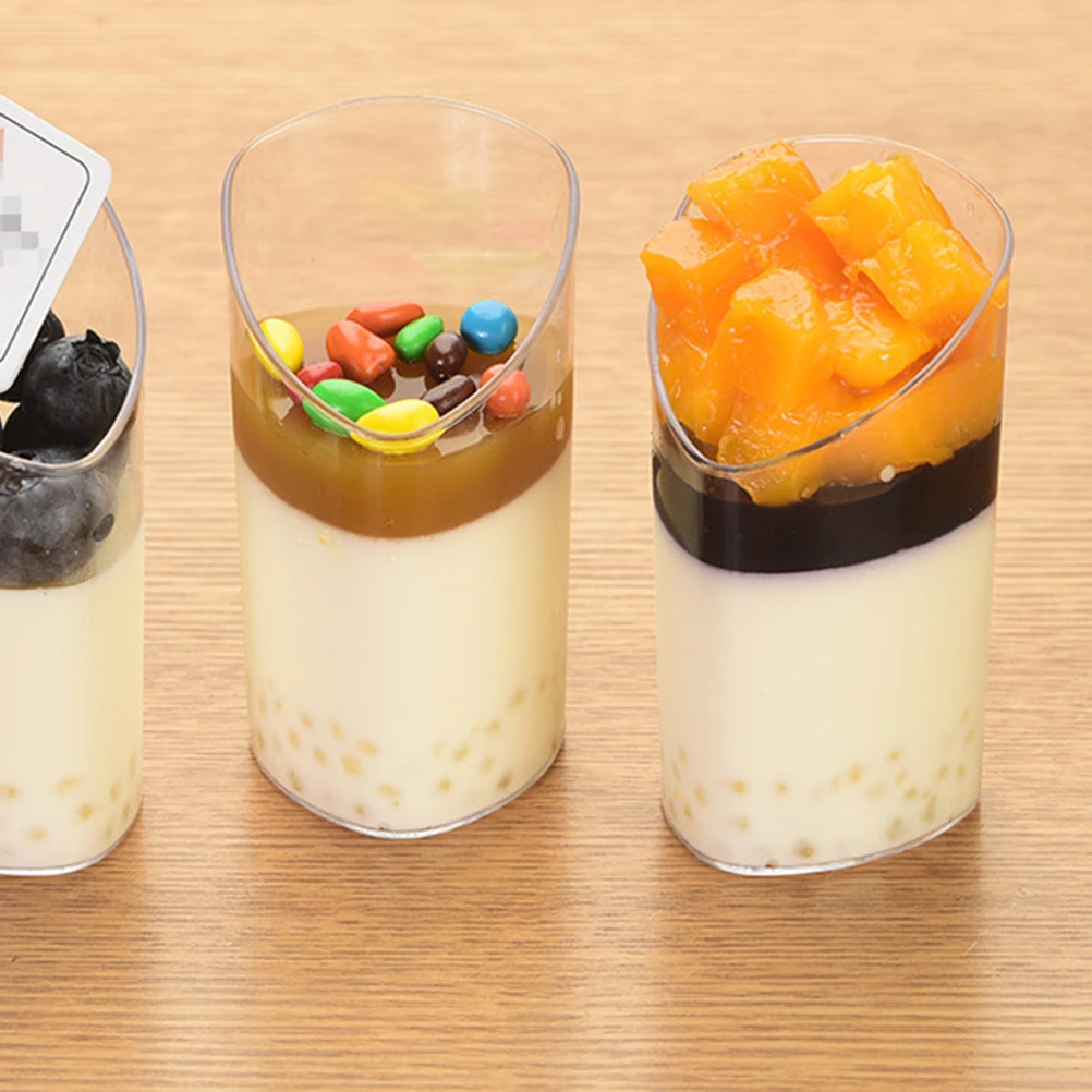24 шт 80 мл прозрачные конические чашки Tiramisu пластиковая чашка для пудинга