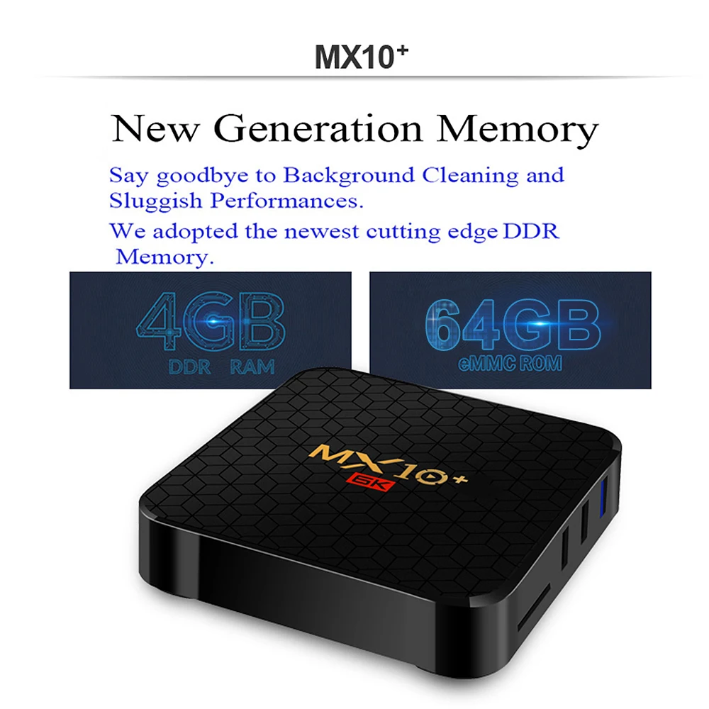 Смарт ТВ-приставка MX10 Plus Android 9 0 Allwinner H6 UHD 4K медиаплеер BT4.0 6K 64 ГБ 32 2 4G Wi-Fi PK Pro с