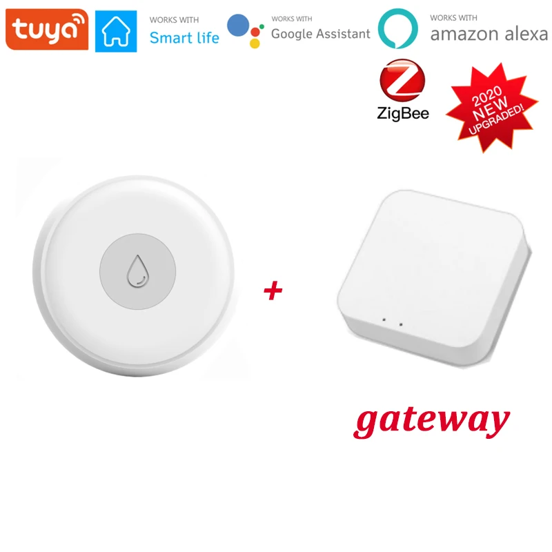 

Датчик утечки воды Zigbee, дистанционный детектор для сигнализации, работает с Alexa/Google Home