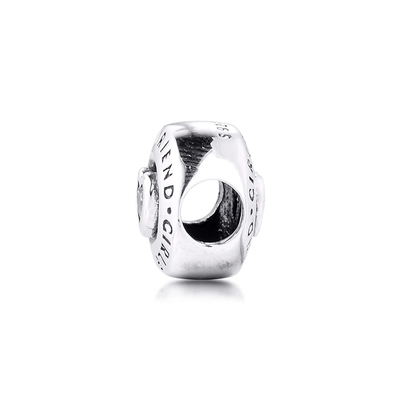 Подходит для Pandora Браслеты девушка Подвески с прозрачными камнями 100% 925 пробы