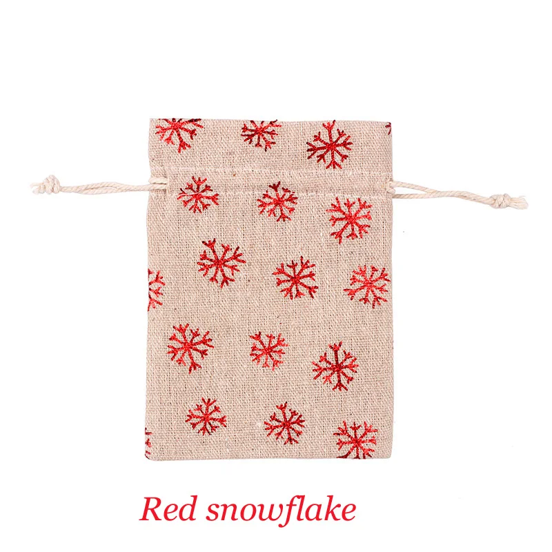 50 Pcs/lot New Year Best Gift 10*14cm 13*18cm Christmas Santa Deer Star Linen Fabric Cloth Cotton Bag Drawstring Pouch | Украшения и