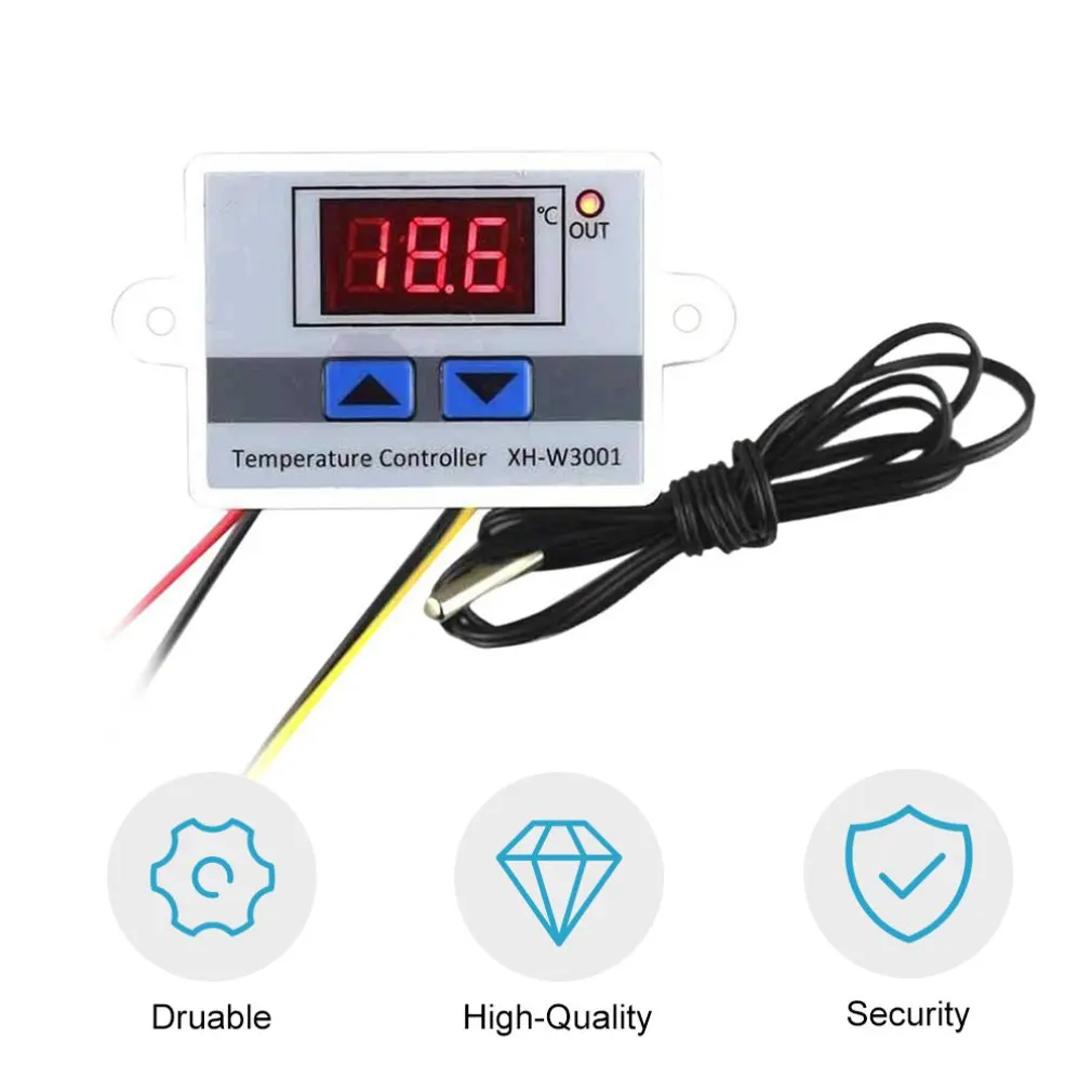 

Digital LED Temperature Controller Thermostat Control Switch Waterproof Probe Wire Connect High Sensitivity Temperature Sensor