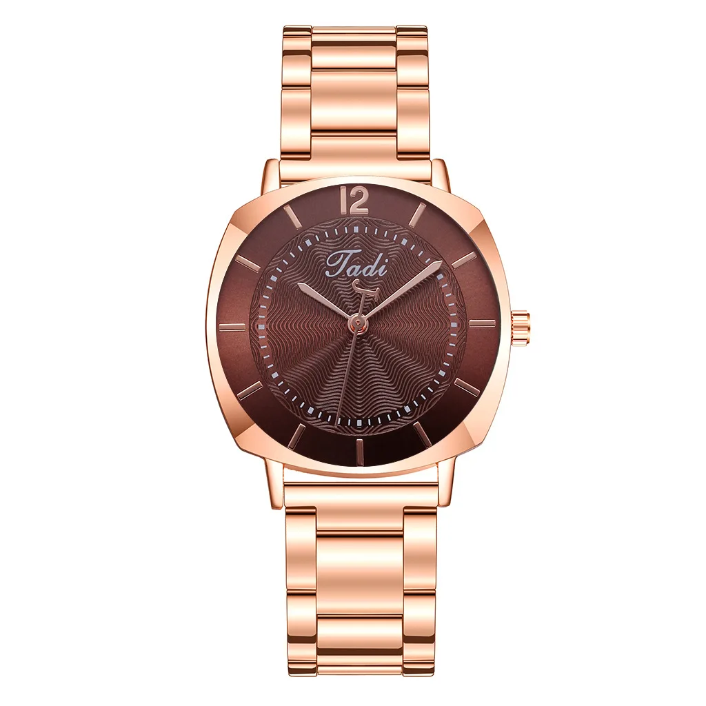 

New fashion ladies watch fashion alloy steel band quartz watch trendy square diamond digital alloy watch