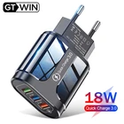 Зарядное устройство GTWIN с 3 USB-портами для iPhone 12, настенное быстрое зарядное устройство 3.0, адаптер для зарядки для Samsung, Xiaomi Mi, note 10, Huawei