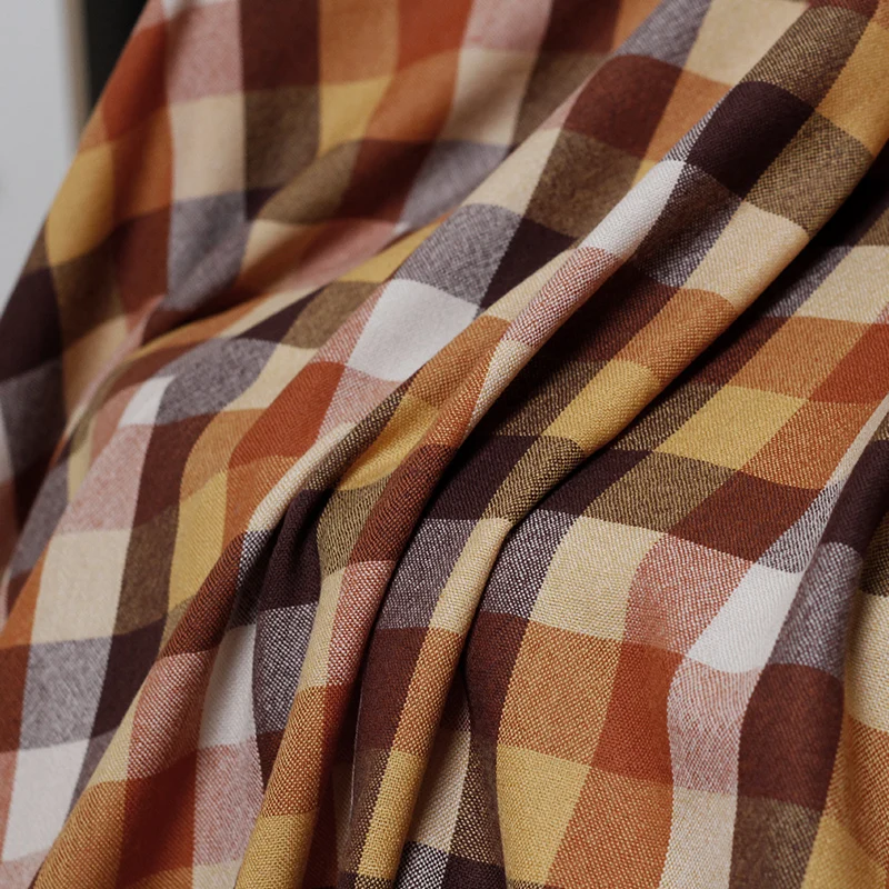 Ткань в клетку окрашенная шерстяная ткань 100% шерсть Осеннее женское платье
