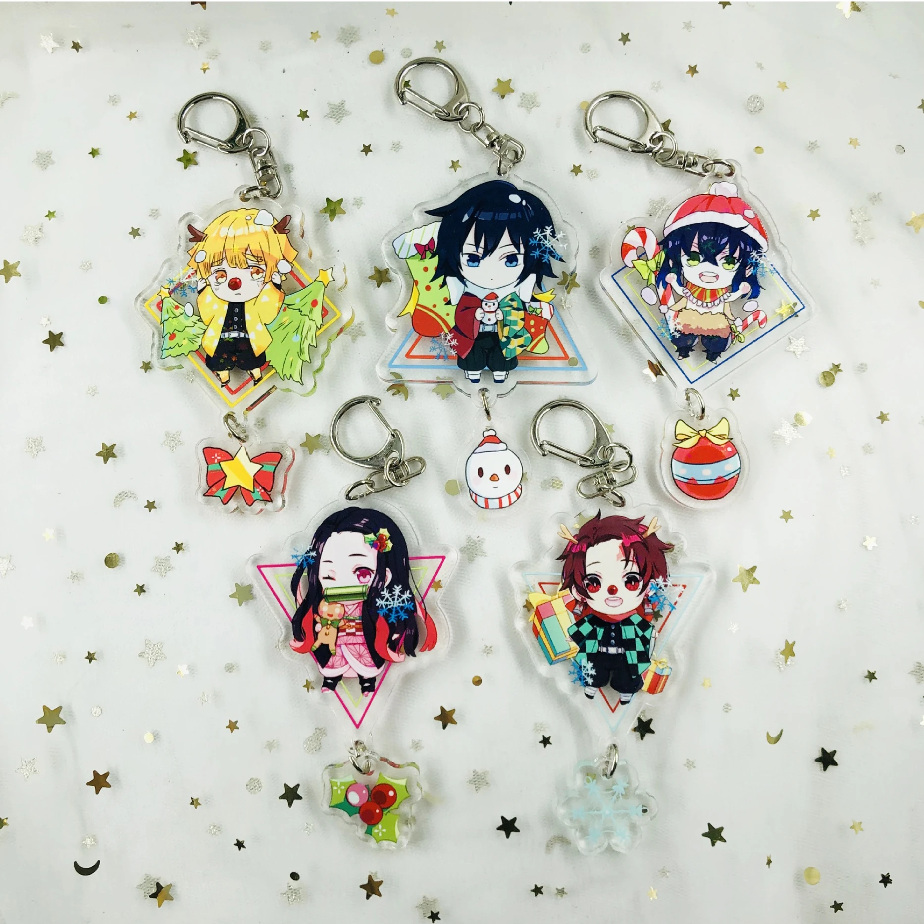 

New 13Styles Anime Demon Slayer Kimetsu no Yaiba Keychain Tanjirou Giyuu Acrylic Keyring Blade of Ghost Pendant Christmas Gifts