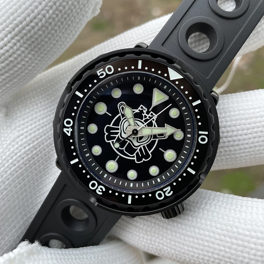 

NEW SD1975XP STEELDIVE Black Diving Watch C3 Super Luminous Ceramic Bezel 316L Case NH35 300m Waterproof Men's Mechanical Watch