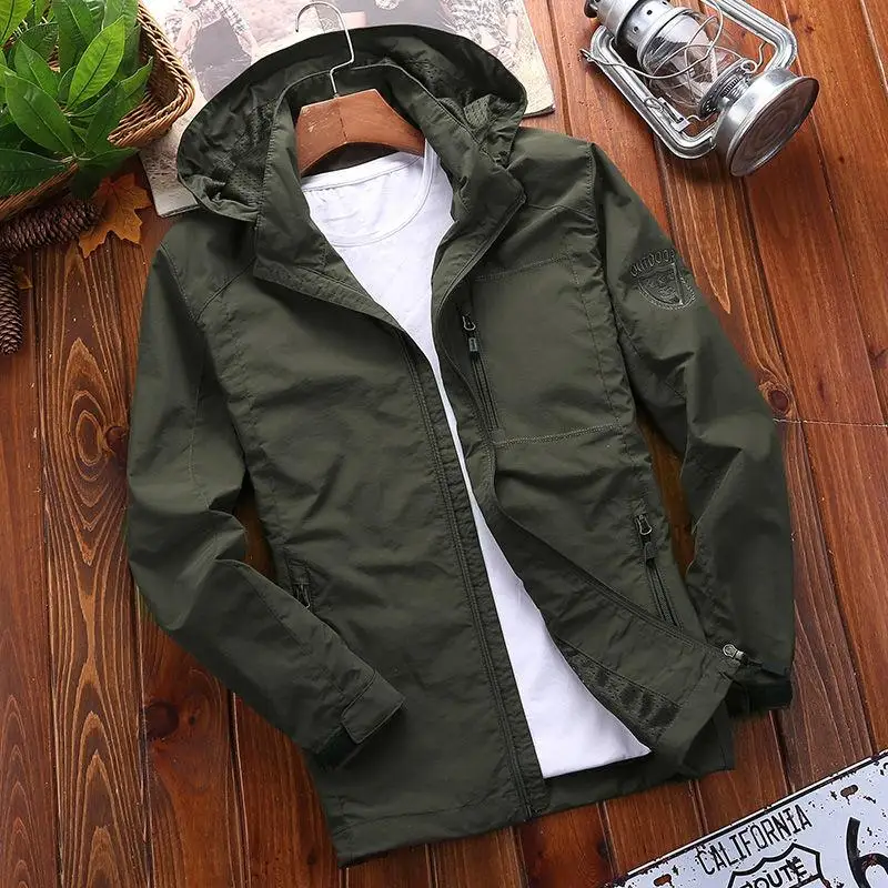 

2019 Jacket Men Thin Winter Jacket Men Waterproof Men Jacket Long Sleeve Hooded Outerwear Quick-drying Windproof Military Coat