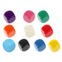 10 pcslot filleted corner blank dice diy puzzle game 6 sided colorful dice funny game accessory 16mm