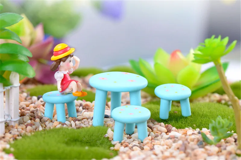 1 шт. миниатюрный скамья табуреты микро пейзажи стул из смолы бонсай суккулентов