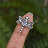 fashion vintage punk dragonfly ring for women male simple fine animal adjustable finger ring creative aesthetics jewelry gift