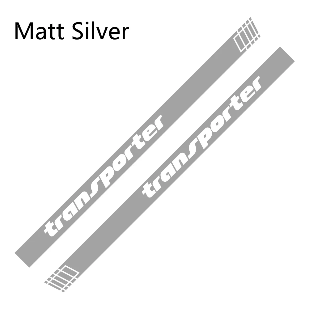 Matt Sliver 2Pcs Car Side Stripes Stickers Auto Vinyl Film Decoration Decals For Volkswagen Multivan T4 T5 T6 Styling Car Tuning Accessories - Название цвета: Matt Sliver