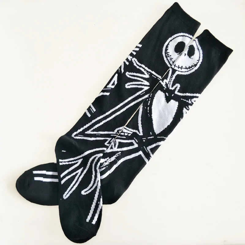 Рождественские женские носки до колен с принтом Джека Скеллингтона повседневные