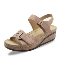 2020 summer womens sandals sewing women casual wedge shoes woman comfort ladies buckle open toe hook loop female beach shoes