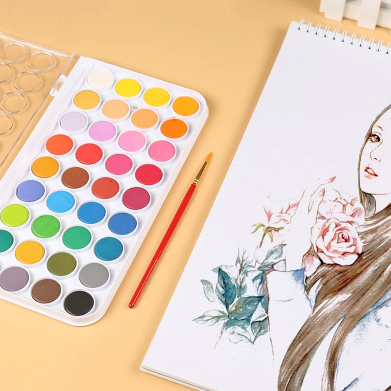 12/24/36 цветов однотонный набор акварельных красок краска коробка пигмент с