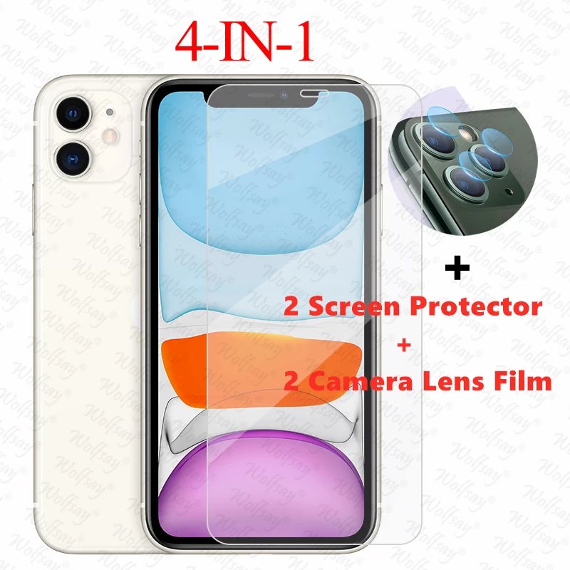 2 шт. Защитное стекло для экрана iPhone 11 Pro SE2020 X XR XS Max 8 7 6 закаленное Apple Защитная