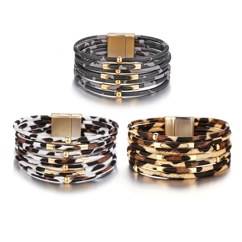 Новый модный кожаный браслет браслеты для женщин девушек женские вечерние