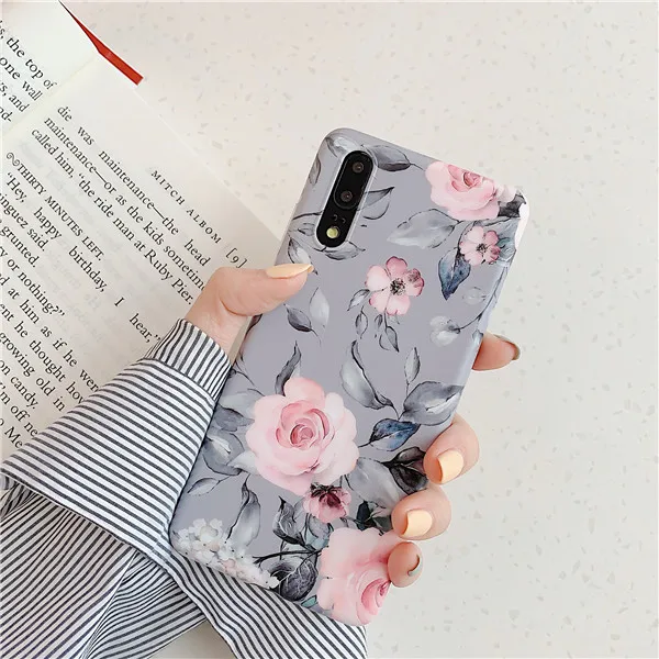 7 Геометрический мраморный цветок лист чехол на для huawei P20 P30 lite Pro винтажный Мягкий Силиконовый ТПУ чехол на для huawei mate 20 lite Pro на для Хуавей П20 П30 Мейт 20 Лайт про - Цвет: 7